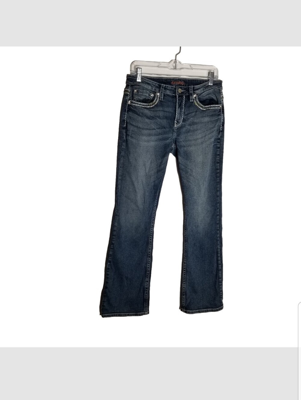 Shyanne Boot Cut Jeans Women's 31x31 Blue Denim Mid Rise Stretch Rhinestone